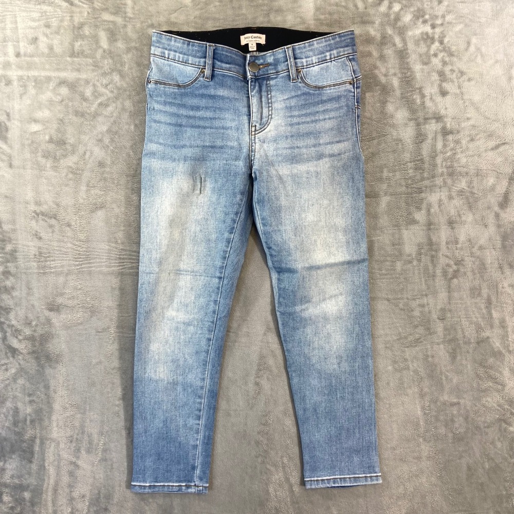 Juicy Couture Skinny Cropped Jeans Women's Size 4 Blue Light Wash Denim